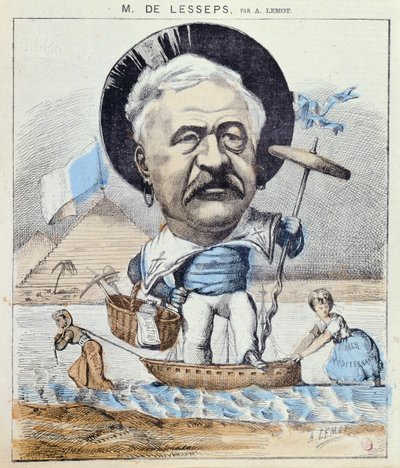 Caricature of Ferdinand de Lesseps, from 